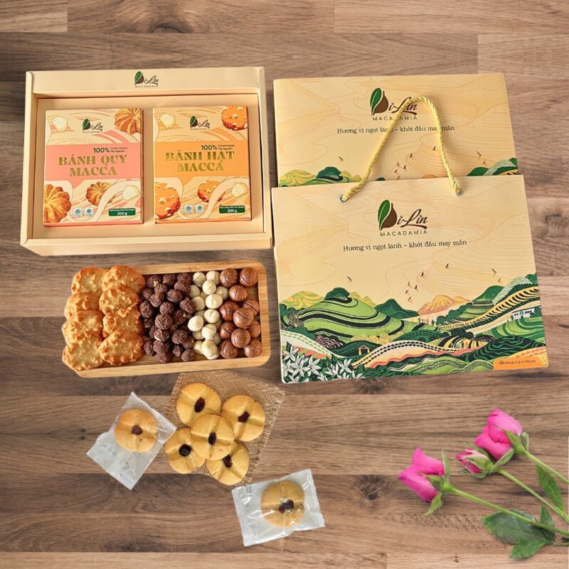 Set Quà Bánh Hạt Macca DiLin (2 loại bánh macca)