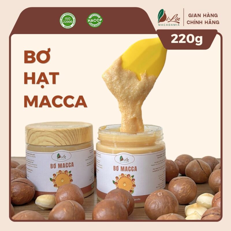 Bơ Hạt Macca DiLin – Dinh dưỡng thuần tự nhiên (Lon 220g)