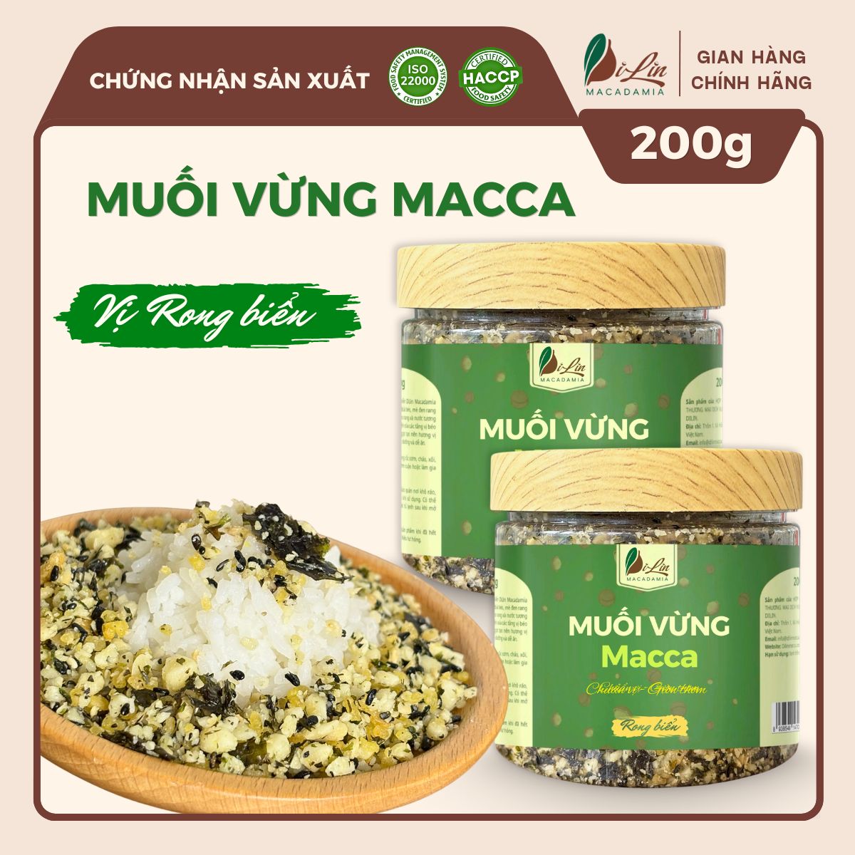 Muối Vừng Macca Vị Rong Biển 200g - DiLin Macadamia - DiLin Macadamia ...