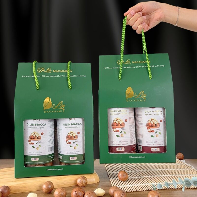 Combo 1kg Hạt Macca Nứt Vỏ DiLin